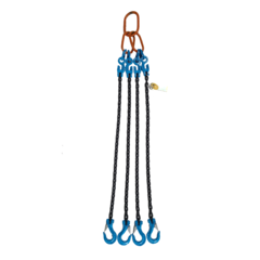 Chain sling 4-leg, Grade 100 with latch hook