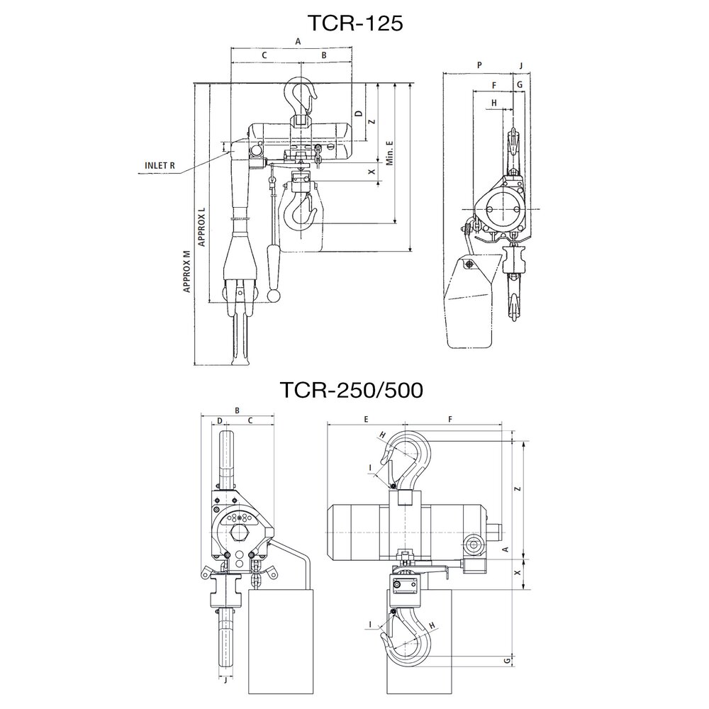 Mini Chain Hoists Red Rooster TCR (125 - 500 kg) 