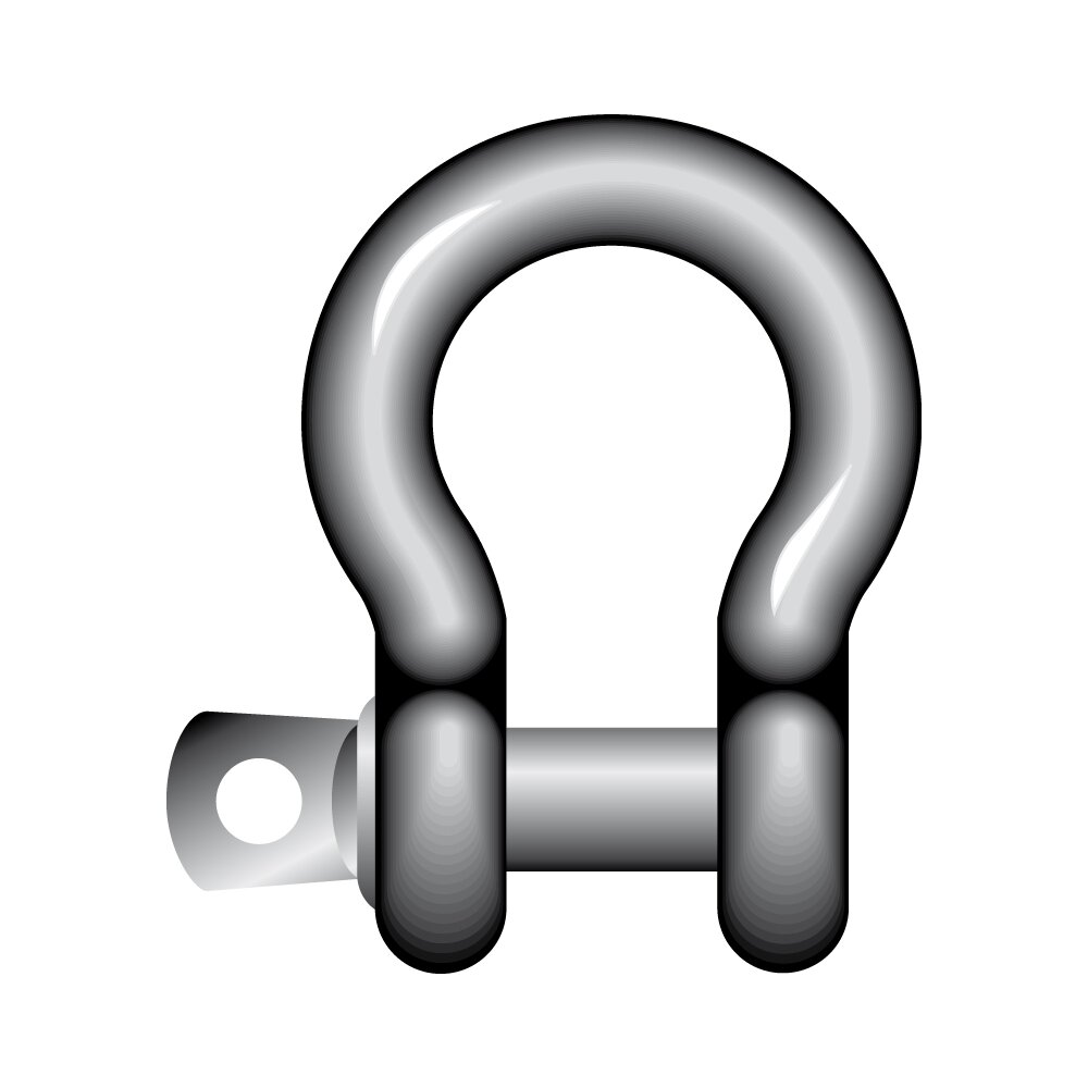 Bow Shackle with Screw Pin R-7825, Stainless Steel